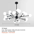 GobekUsa Black Chandelier: Luxury Glass Pendant Light for Home, Bedroom, or Living Room