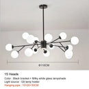 GobekUsa Black Chandelier: Luxury Glass Pendant Light for Home, Bedroom, or Living Room