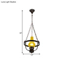 GobekUsa Black Crackle Glass Pendant Light with Metal Ring - Classic Vase Shade Hanging Lamp