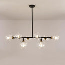 GobekUsa Black Dimpled Glass Ball Pendant Light for Modern Dining Room Island