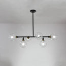 GobekUsa Black Dimpled Glass Ball Pendant Light for Modern Dining Room Island