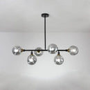 GobekUsa Black Dimpled Glass Ball Pendant Light for Modern Dining Room Island