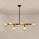 GobekUsa Black Dimpled Glass Ball Pendant Light for Modern Dining Room Island