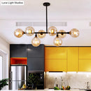 GobekUsa Black Dimpled Glass Ball Pendant Light for Modern Dining Room Island