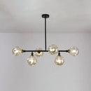 GobekUsa Black Dimpled Glass Ball Pendant Light for Modern Dining Room Island