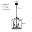 GobekUsa Black Farmhouse Chandelier for Dining Kitchen Living Room E14 Lamp