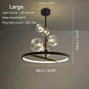 GobekUsa Black Glass Ball LED Pendant Chandelier for Dining Room, Kitchen, and Restaurant