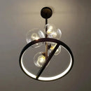 GobekUsa Black Glass Ball LED Pendant Chandelier for Dining Room, Kitchen, and Restaurant