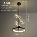 GobekUsa Black Glass Ball LED Pendant Chandelier for Dining Room, Kitchen, and Restaurant