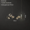 GobekUsa Black Glass Ball LED Pendant Chandelier for Dining Room, Kitchen, and Restaurant
