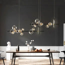 GobekUsa Black Glass Ball LED Pendant Chandelier for Dining Room, Kitchen, and Restaurant