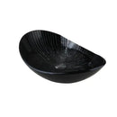 GobekUsa Black Glass Bathroom Sink Set with Hand Painted Design & Waterfall Faucet