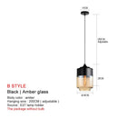 GobekUsa Black Glass Pendant Lights: Modern Nordic Chandelier for Dining Room, Kitchen, Bedroom, and Restaurant