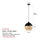 GobekUsa Black Glass Pendant Lights: Modern Nordic Chandelier for Dining Room, Kitchen, Bedroom, and Restaurant