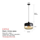 GobekUsa Black Glass Pendant Lights: Modern Nordic Chandelier for Dining Room, Kitchen, Bedroom, and Restaurant