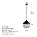 GobekUsa Black Glass Pendant Lights: Modern Nordic Chandelier for Dining Room, Kitchen, Bedroom, and Restaurant
