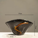 GobekUsa Black Glass Vase Flower Pot for Terrarium Room Decoration and Floral Arrangement