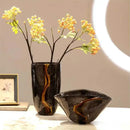 GobekUsa Black Glass Vase Flower Pot for Terrarium Room Decoration and Floral Arrangement