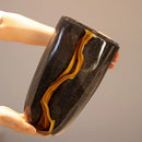 GobekUsa Black Glass Vase Flower Pot for Terrarium Room Decoration and Floral Arrangement