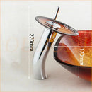 GobekUsa Black Glass Waterfall Bathroom Sink Tap Mixer Faucet