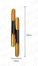 GobekUsa Black Gold Aluminum Tube Wall Sconce for Bedroom Living Room Decor