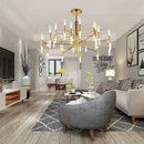 GobekUsa Black Gold Art Decor Led Ceiling Chandelier for Modern Fashion Designer Home