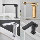 GobekUsa Black Gold Basin Faucet Deck Mounted Mixer Tap for Modern Bathroom Sink