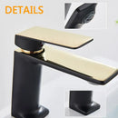 GobekUsa Black Gold Basin Faucet: Stylish Deck Mounted Bathroom Sink Faucet with Gold Handle