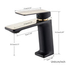 GobekUsa Black Gold Basin Faucet: Stylish Deck Mounted Bathroom Sink Faucet with Gold Handle