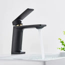GobekUsa Black Gold Basin Faucet: Stylish Deck Mounted Bathroom Sink Faucet with Gold Handle