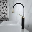 GobekUsa Black Gold Basin Faucet - Swivel Kitchen Sink Water Crane with Hot and Cold Handles
