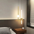 GobekUsa Black Gold Ceiling Pendant for Bedside Bedroom LED Modern Hanging Light