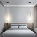GobekUsa Black Gold Ceiling Pendant for Bedside Bedroom LED Modern Hanging Light