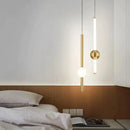 GobekUsa Black Gold Ceiling Pendant for Bedside Bedroom LED Modern Hanging Light