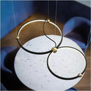 GobekUsa Black Gold Chandelier Creative Italian Design Light Metal LED Rings Circle