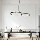GobekUsa Black Gold Chandelier Creative Italian Design Light Metal LED Rings Circle