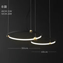 GobekUsa Black Gold Chandelier Creative Italian Design Light Metal LED Rings Circle