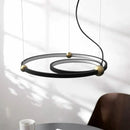 GobekUsa Black Gold Chandelier Creative Italian Design Light Metal LED Rings Circle