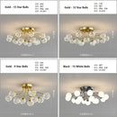 GobekUsa Black Gold Chandelier with Clear Star Glass Ball Pendant Lights