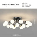 GobekUsa Black Gold Chandelier with Clear Star Glass Ball Pendant Lights