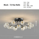 GobekUsa Black Gold Chandelier with Clear Star Glass Ball Pendant Lights