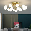 GobekUsa Black Gold Chandelier with Clear Star Glass Ball Pendant Lights