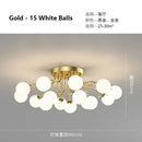 GobekUsa Black Gold Chandelier with Clear Star Glass Ball Pendant Lights