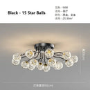 GobekUsa Black Gold Chandelier with Clear Star Glass Ball Pendant Lights