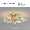 GobekUsa Black Gold Chandelier with Clear Star Glass Ball Pendant Lights
