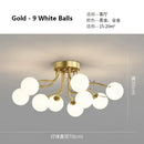 GobekUsa Black Gold Chandelier with Clear Star Glass Ball Pendant Lights