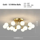 GobekUsa Black Gold Chandelier with Clear Star Glass Ball Pendant Lights