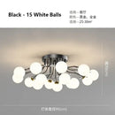 GobekUsa Black Gold Chandelier with Clear Star Glass Ball Pendant Lights