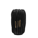 GobekUsa Black Gold Crease Texture Resin Vase - Abstract Home Decor Ornament