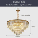 GobekUsa Black Gold Crystal Ceiling Chandelier: Modern LED Pendant Light for Luxe Living Spaces